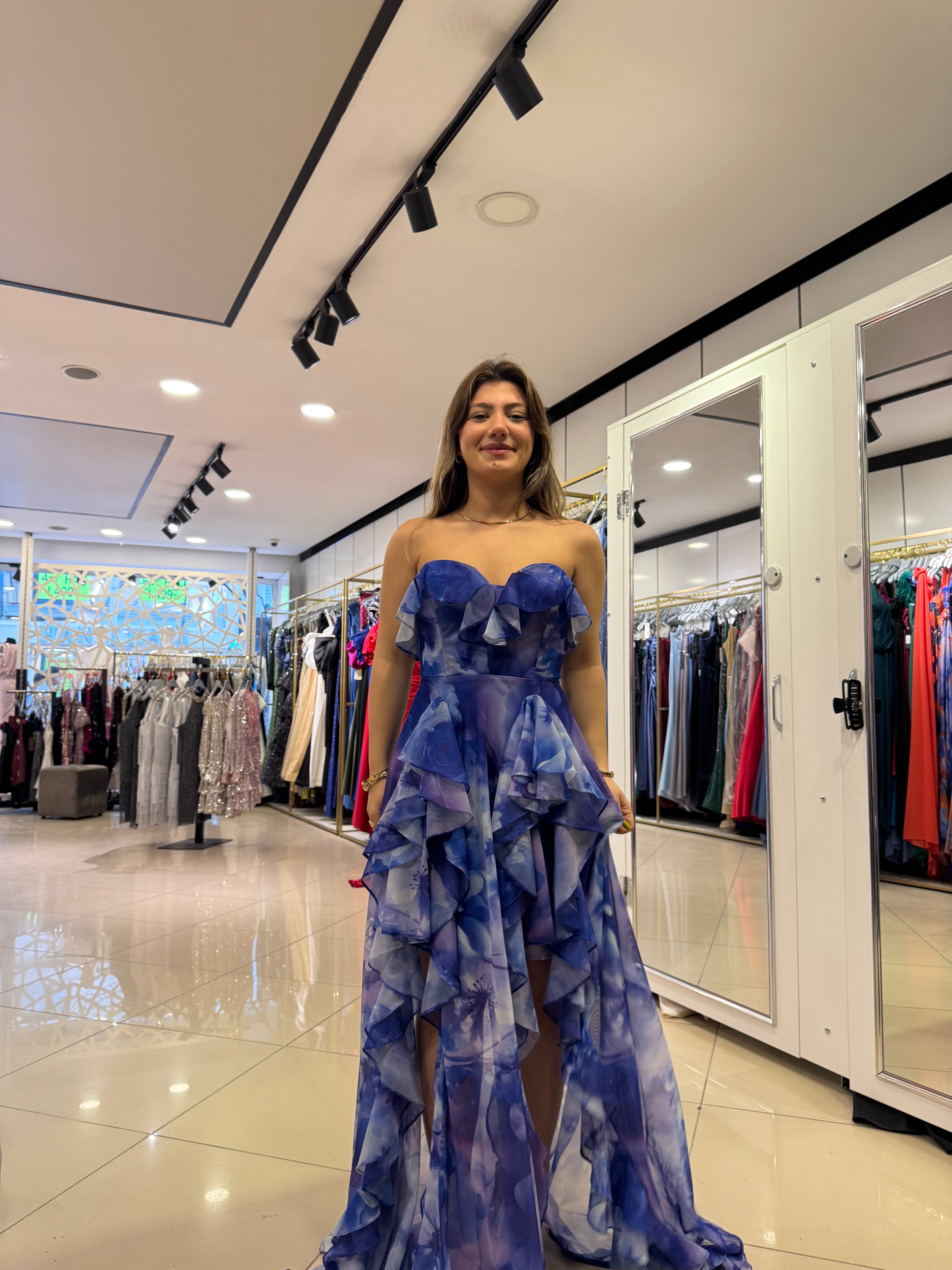 Breeze Katlı Şifon Abiye